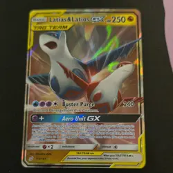 Pokemon TCG Latias & Latios GX 250 HP Sm-Team Up 113/181 Ultra Rare Holo Card - Image 1