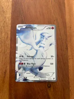 2011 POKEMON BLACK AND WHITE RESHIRAM FULL ART 113/114 MP+ - Image 1