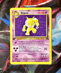 Pokemon TCG Hypno 1st Edition 23/62 Fossil Rare WOTC Vintage 1999 LP - Image 1