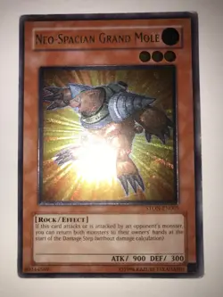 Yu-Gi-Oh Neo-Spacian Grand Mole STON-EN005 Ultimate Rare LP/MP - Image 1