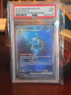 Pokemon TCG Blastoise EX Holo Card 200/165 Scarlet & Violet 151 Series PSA 9 - Image 1