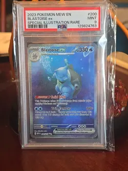 Pokemon TCG Blastoise EX Holo Card 200/165 Scarlet & Violet 151 Series PSA 9 - Image 2