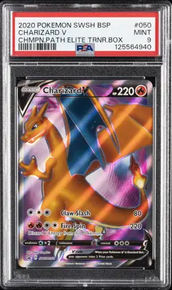 2020 POKEMON SWSH BLACK STAR PROMO #050 CHARIZARD V PSA 9 - Image 1