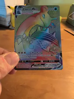 Lapras VMax Rainbow 203/202 From Sword & Shield Bas Set. Near Mint-Mint Card - Image 3