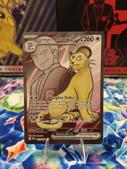 Pokemon TCG Destined Rivals: Team Rocket’s Persian EX 219/182 Full Art Holo NM - Image 1