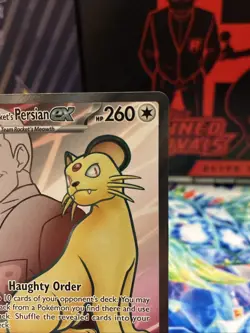 Pokemon TCG Destined Rivals: Team Rocket’s Persian EX 219/182 Full Art Holo NM - Image 3