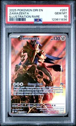 PSA 10 Gem Mint Zamazenta 201/182 Sv10: Destined Rivals Holo Pokemon TCG - Image 1