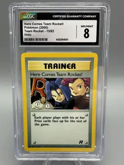 CGC 8 Here Comes Team Rocket! 2000 Team Rocket 15/82 Holo Pokemon Card - Image 1