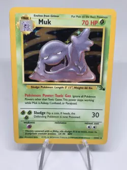 Pokemon TCG Muk Pokemon Fossil Holo Rare 13/62 - Unlimited - WOTC Vintage - Image 1