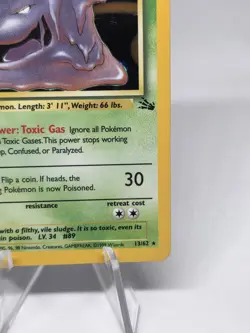 Pokemon TCG Muk Pokemon Fossil Holo Rare 13/62 - Unlimited - WOTC Vintage - Image 5