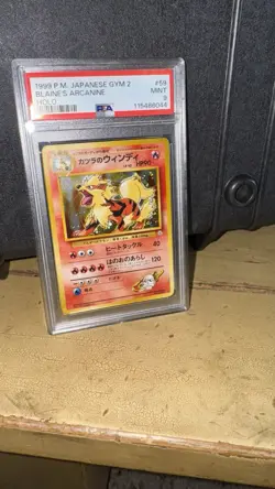 Blaine's Arcanine No. 059 Gym Holo Rare Japanese Pokemon - PSA 9 MINT - Image 1
