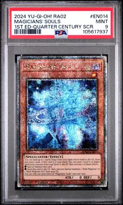 YuGiOh Magicians' Souls (Quarter Century Secret Rare) RA02-EN014 PSA 9 - Image 1