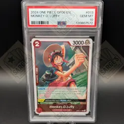 Monkey D. Luffy PSA 10 Gem Mint 2024 One Piece OP06 EN #013 Foil OP06-013 - Image 1