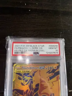 Pikachu and Zekrom GX Tag Team Gold PSA 10 SM248 Pokemon Card - Image 2