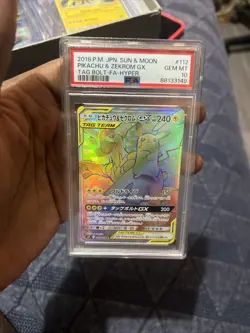 PSA 10 Pikachu & Zekrom GX 112/095 HR SM9 Tag Bolt Pokemon Card Japanese - Image 1