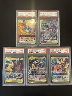 PSA 10 Pokemon Card Game Japanese Tag Team GX RR 5 Card Set Bulk Holo - Image 1