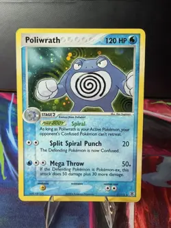 Poliwrath 11/112 EX FireRed & LeafGreen Holo Rare Pokemon Card TCG Holographic - Image 3