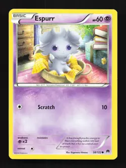 Espurr 58/122 LP BREAKpoint English Pokemon Card TCG - Image 1
