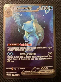 2023 Pokemon Scarlet & Violet 151 Blastoise EX 200/165 SPECIAL ILLUSTRATION RARE - Image 1