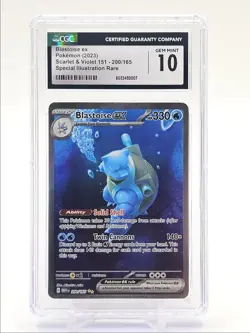 BLASTOISE EX 2023 POKEMON 151 SPECIAL ILLUSTRATION RARE 200/165 CGC 10 Q6438 - Image 1