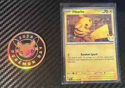 Pikachu 051 /162 Stamped 2026 Pokemon Day 30 Promo TCG With Coin - Image 1