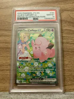 2025 POKEMON JTG EN-JOURNEY TOGETHER #184 LILLIE'S CLEFAIRY EX PSA 10 - Image 1