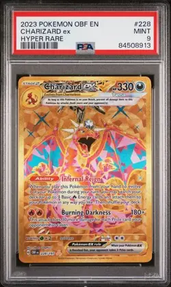 2023 POKEMON OBF EN CHARIZARD EX HYPER RARE 228/197 PSA 9 MINT - Image 1