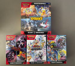 LOT OF 4 POKEMON BUNDLES - Prismatic + Surging Sparks + Destined Rivals + JT - Image 1