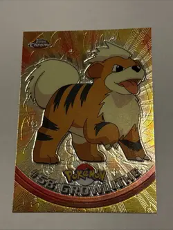 Growlithe 2000 Topps Chrome Pokemon T.V. Animation #58 Sharp Gem Mint - Image 1