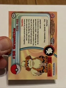 Growlithe 2000 Topps Chrome Pokemon T.V. Animation #58 Sharp Gem Mint - Image 3