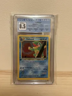 2001 Pokemon Neo Discovery 1st Edition #8 Politoed Holo CGC 8.5 - Cracked Slab - Image 1