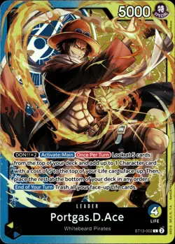 One Piece TCG • Portgas.D.Ace ST13-002 • Alternate Artwork-Leader • ENG/NM - Image 1