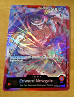 ONE PIECE ENGLISH CARD GAME HOLO CARTE EDWARD.NEWGATE OP02-001 L ST EN JCC NM - Image 1
