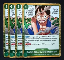 One Piece I Know You're Strong..So I'll Go All Out! OP13-040 R Foil Playset (x4) - Image 1