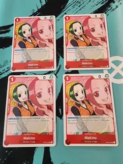 x4 - Makino - OP02-015 Playset - One Piece Card Game TCG - NM - Image 1