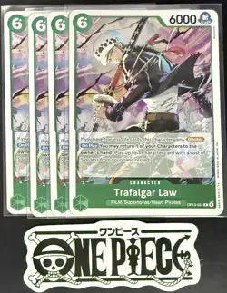 4x One Piece OP13-031 R Trafalgar Law - ENG - Foil - Playset - TCG - NM/M - Image 1