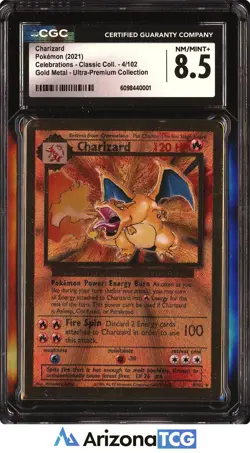 Pokemon 2021 Charizard 4/102 Gold Metal Celebrations Classic Collection CGC 8.5 - Image 1