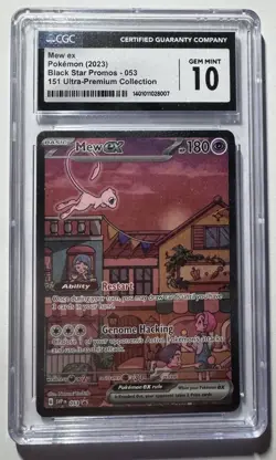 2023 Pokemon Scarlet and Violet Black Star Promo 053 Mew Ex CGC 10 - Image 1