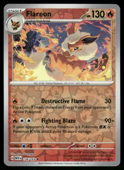Flareon Reverse Holo NM 136/165 Scarlet & Violet 151 Pokemon Card - Image 1