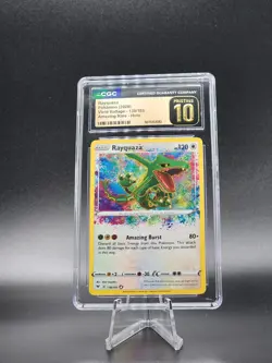 CGC Pristine 10 Rayquaza Amazing Rare 138/185 Pokemon Vivid Voltage - Image 1