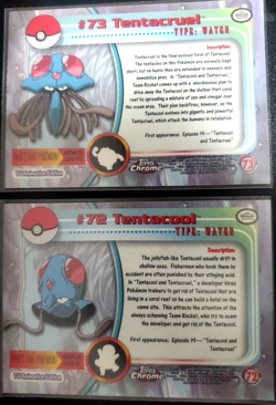 Tentacool and Tentacruel Topps Chrome #72 And #673 Holo Pokemon Cards NM-Mint - Image 3