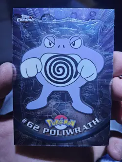 NM Poliwrath Topps Chrome #62 Animation Series 2 Holo Pokemon Card - Image 1
