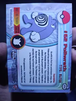 NM Poliwrath Topps Chrome #62 Animation Series 2 Holo Pokemon Card - Image 2