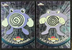 2000 Pokemon Topps Chrome Poliwrath #62 + Poliwhirl #61 - NM - Image 1