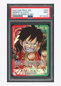 One Piece PSA 9 Monkey D Luffy L Alt Art 2022 OP01-003 OP01 Japanese - Image 1