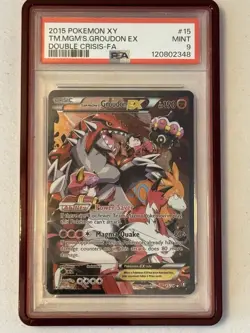 2015 Pokemon XY - Team Magma's Groudon EX 15/34 Double Crisis Holo PSA 9 - Image 1