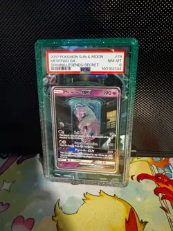 Shining Legends Secret Rare Mewtwo GX 78/73 PSA 8 Pokemon - Image 1