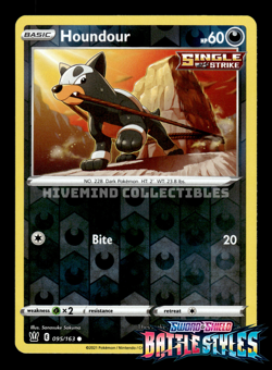 Houndour 095/163 Reverse Holo Battle Styles Pokemon Card - Image 1