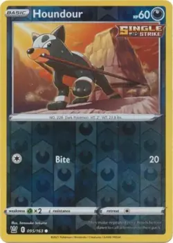 Houndour 095/163 Battle Styles Reverse Holo Common NM Pokemon DNA GAMES - Image 1