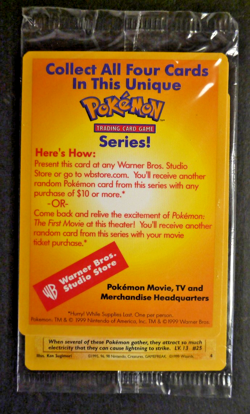 Pikachu #4 Black Star Promo SEALED Pokemon The First Movie Card 1999 WOTC - Image 1